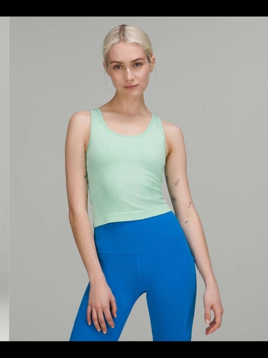 lululemon athletica Tops - Lululemon Ebb To Street Cropped Tank In Wild Mint Sz 4
